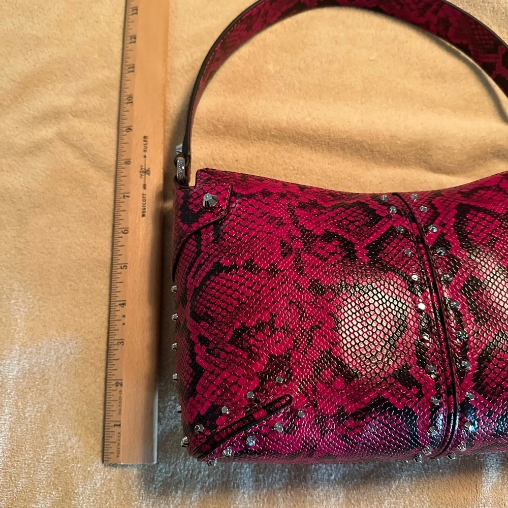 Michael Kors Hot Pink Snakeskin-Print Shoulder Bag